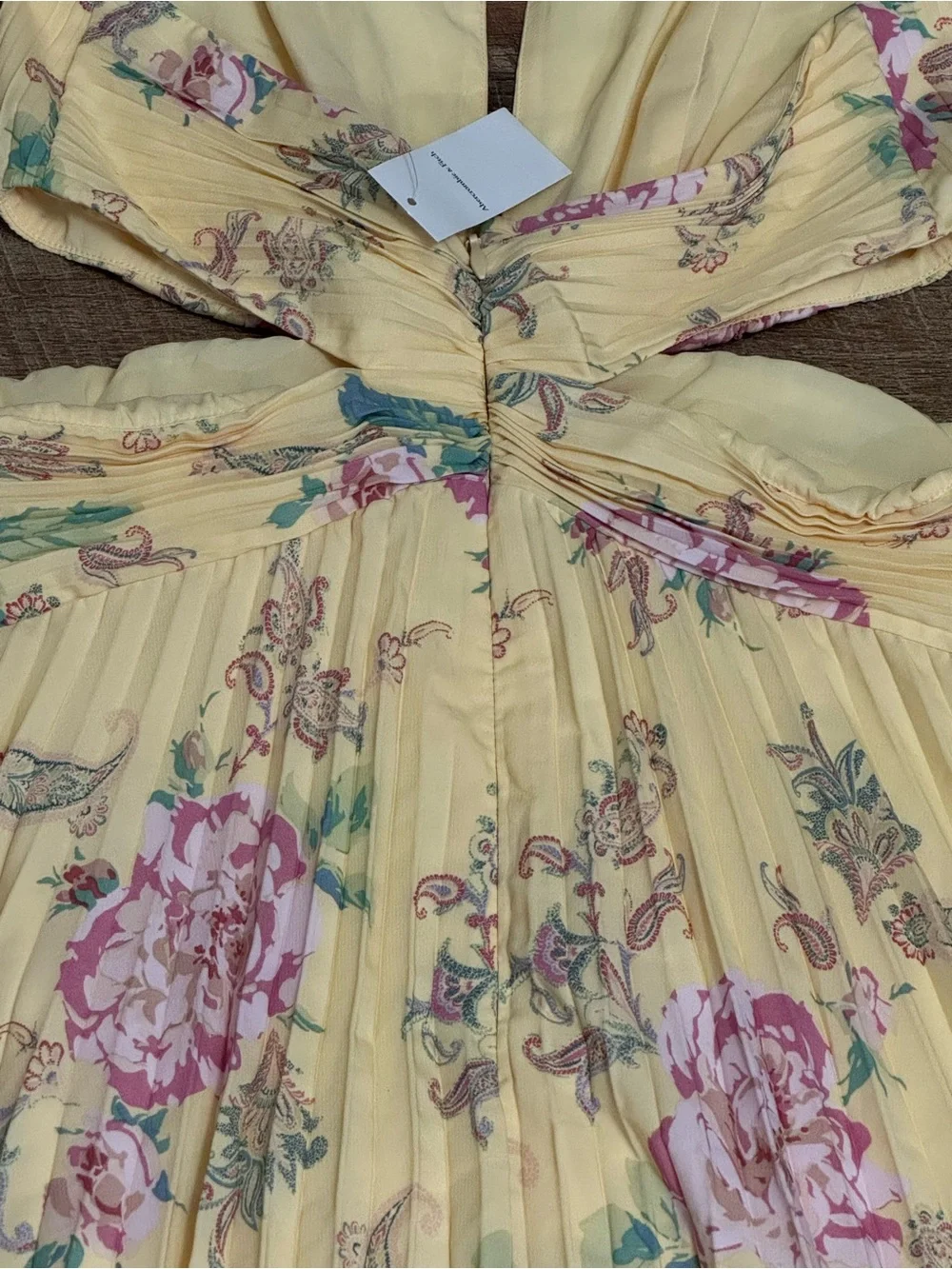 Abercrombie & Fitch Yellow Floral Giselle Plunge Halter Maxi Dress NWT